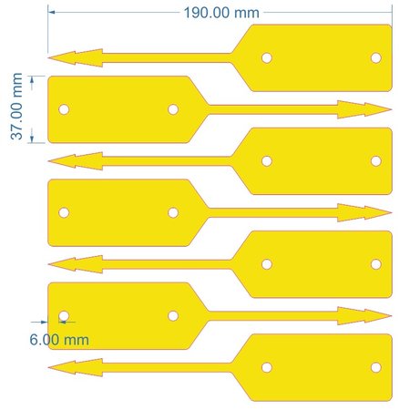CombiCraft Werkplaatslabels of autolabels met eigen bedrukking 190x38mm - vanaf 10.000 stuks - per 1.000 stuks