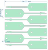 Werkplaatslabels of autolabels met eigen bedrukking 190x37mm - vanaf 10.000 stuks - per 1.000 stuks