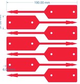 Werkplaatslabels of autolabels met eigen bedrukking 190x37mm - vanaf 10.000 stuks - per 1.000 stuks