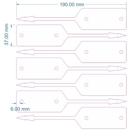 Werkplaatslabels of autolabels met eigen bedrukking 190x37mm - vanaf 10.000 stuks - per 1.000 stuks
