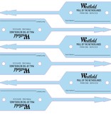 Werkplaatslabels of autolabels met eigen bedrukking 190x37mm - vanaf 10.000 stuks - per 1.000 stuks