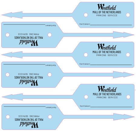 Werkplaatslabels of autolabels met eigen bedrukking 190x37mm - vanaf 10.000 stuks - per 1.000 stuks