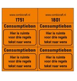 CombiCraft 1000 Consumptiebonnen met jouw  tekst in het zwart gedrukt. Strips met bonnen zijn genummerd.