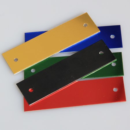 Typeplaatje - Machineplaatje - Industrieplaatje 70x20mm van gekleurd Aluminium met 2 gaatjes van Ø3mm, met een individuele nummering