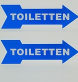 Pijlbordje ca. 29x9cm met Toiletten in een wenskleur