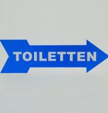 Pijlbordje ca. 29x9cm met Toiletten in een wenskleur