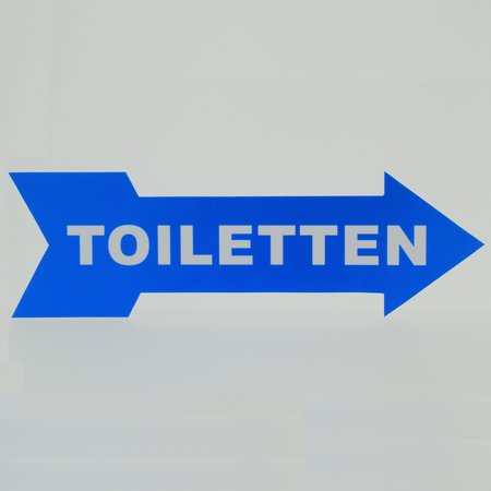 Pijlbordje ca. 29x9cm met Toiletten in een wenskleur