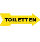 Pijlbordje ca. 29x9cm met Toiletten in een wenskleur