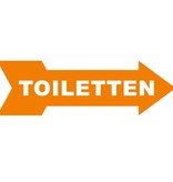 Pijlbordje ca. 29x9cm met Toiletten in een wenskleur