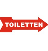 Pijlbordje ca. 29x9cm met Toiletten in een wenskleur