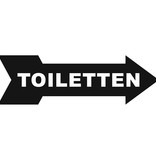 Pijlbordje ca. 29x9cm met Toiletten in een wenskleur