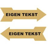 Pijlbordje ca. 29x9cm met Toiletten in een wenskleur