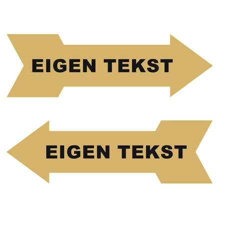 Pijlbordje ca. 29x9cm met Toiletten in een wenskleur