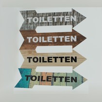 Pijlbordje met Toiletten in een houtmotief