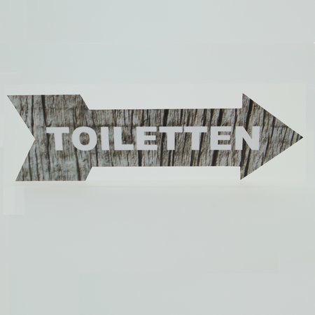 Pijlbordje ca. 29x9cm met Toiletten in een Pijlbordje met Toiletten in een houtmotief
