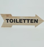 CombiCraft Pijlbordje ca. 29x9cm met Toiletten in een Pijlbordje met Toiletten in een houtmotief