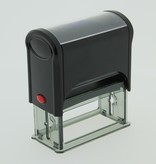 Mooie lichtgewicht en compacte zelfinktende Stempel met jouw tekst of ontwerp naar wens op een afdrukmaat van maximaal 22x58mm