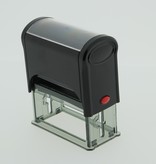 Mooie lichtgewicht en compacte zelfinktende Stempel met jouw tekst of ontwerp naar wens op een afdrukmaat van maximaal 22x58mm