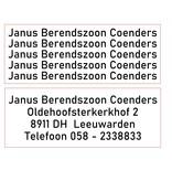 Mooie lichtgewicht en compacte zelfinktende Stempel met jouw tekst of ontwerp naar wens op een afdrukmaat van maximaal 22x58mm