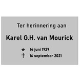 Grafmarkering 'London" is een rechthoekig RVS-Look bordje in  240x150mm