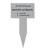 Grafmarkering 'London" is een rechthoekig RVS-Look bordje in  240x150mm