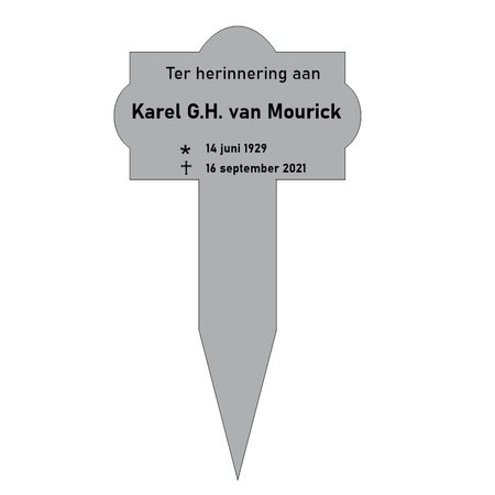 CombiCraft Grafmarkering 'Memphis" is een rechthoekig  nostalgisch RVS-Look bordje in  246½x179mm