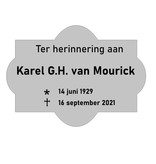 Grafmarkering 'Memphis" is een rechthoekig  nostalgisch RVS-Look bordje in  246½x179mm