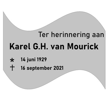 Grafmarkering 'Gaelic" is een rechthoekig  wild RVS-Look bordje in  240x182mm .