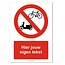 Fietsen en Scooters verboden bord  met eigen tekst 21x30 cm