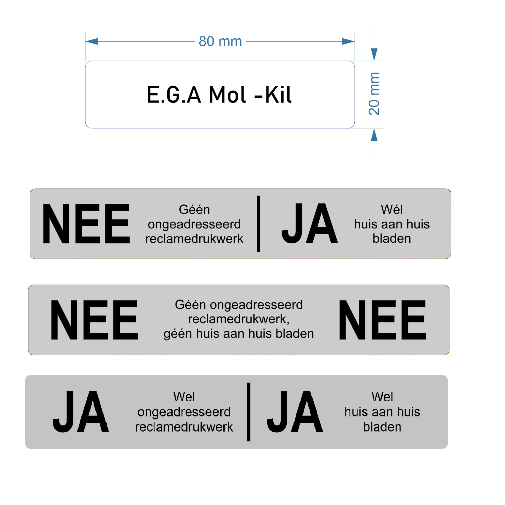 CombiCraft Naamplaatje VvE Europaplein - Wit Naamplaatje met zwarte gravering op 1 regel., eventueel op 2 regels