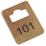 CombiCraft 100 Garderobemunten Tiffany WOOD,  Houten rechthoek 36x50mm met een vaste nummering