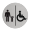 Familie en Invalide douche of toilet bordje Aluminium Ø75mm met tape