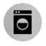 Wasmachine bordje Aluminium Ø75mm met tape