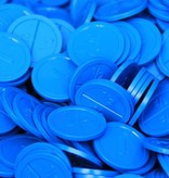 CombiCraft 1000 Plastic Breekmunten (met breeklijn) in Ø25 of Ø29mm, met een identiek eigen ontwerp op 2 zijden.