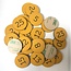 Restpartij Oranje Nummerplaatjes Acrylaat 30mm rond 1 t/m 25 met tape