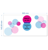 Autorally borden en rallyschildjes. Rallyborden in een rechthoekig model, op maat gemaakt en uitgesneden.