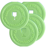 CombiCraft Plastic munten met wijnglas gat 1000 stuks  Ø29mm
