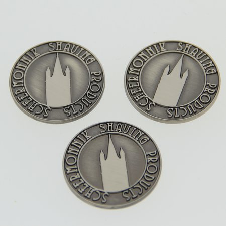 Brons gegoten Ø35mm rond en dikker Logo-plaatje/merkje  in reliëf.