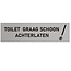 CombiCraft Aluminium Deurbordje Toilet schoon achterlaten 165x45mm met tape