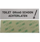 CombiCraft Aluminium Deurbordje Toilet schoon achterlaten 165x45mm met tape