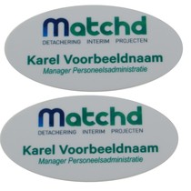 Office Naambadge TOPPER-OVAAL met full colour logo