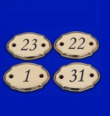 Messing Huisnummer 71x50mm met 2 gaatjes - Klassiek model