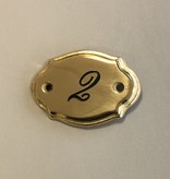 Messing Huisnummer 71x50mm met 2 gaatjes - Klassiek model