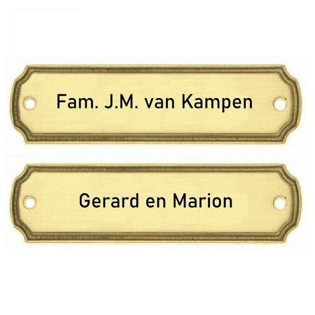 Messing retro deurnaamplaatjes, naamplaatjes voor bij de voordeur of bij het huisnummer