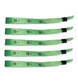 18+ textiel polsbandjes met cap-lock sluiting - per 100 stuks