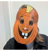 Halloween Papieren masker Pompoen - 5 stuks