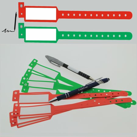 CombiCraft Stevige brede Kunststof Polsbandjes met kliksluiting om te beschrijven met pen of stift - per 100 stuks