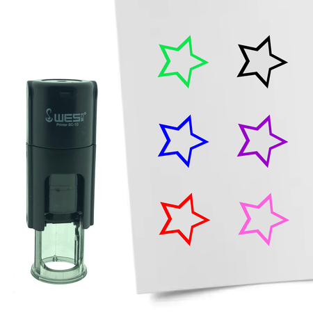 Stempel of Stempeltje van een Sterretje met 10mm rond