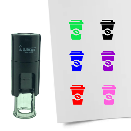 Stempel of Stempeltje van een Koffie to-go 10mm rond