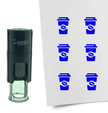 CombiCraft Stempel of Stempeltje van een Koffie to-go 10mm rond